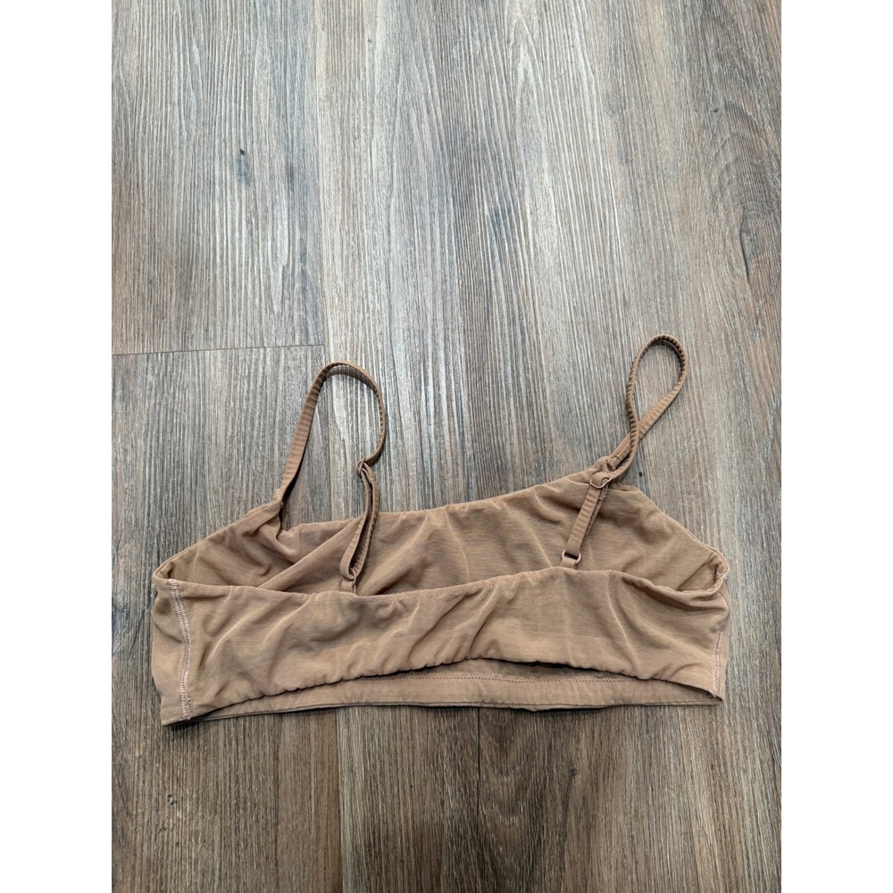 Skims Summer Mesh Bralette Tan Nude Sheer Scoop Neck Adjustable Straps XL - Picture 3 of 6